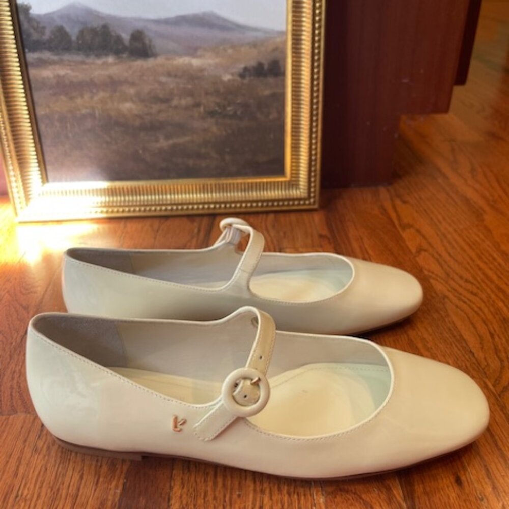 Larroude Patent Leather Mary Jane Flats